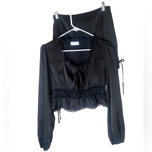 Isalis Day Of Gratitude Two Piece Skirt Set (Black) S - Picture 2 of 8